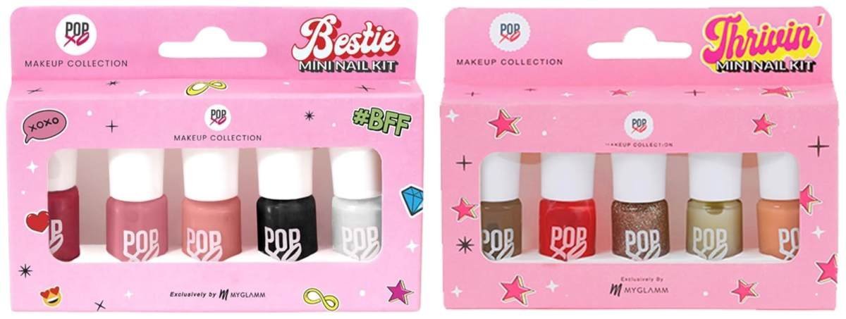 uk71xO3MblK7L-1-1.jpg MyGlamm POPxo Makeup - Mini Nail Kit - Bestie - 15ml (Set of 5) Glossy Nail Polish POPxo Makeup Collection Glossy Finish -Mini Nail Kit-Thrivin'-5X3ml - Fast UK Delivery - Image 1