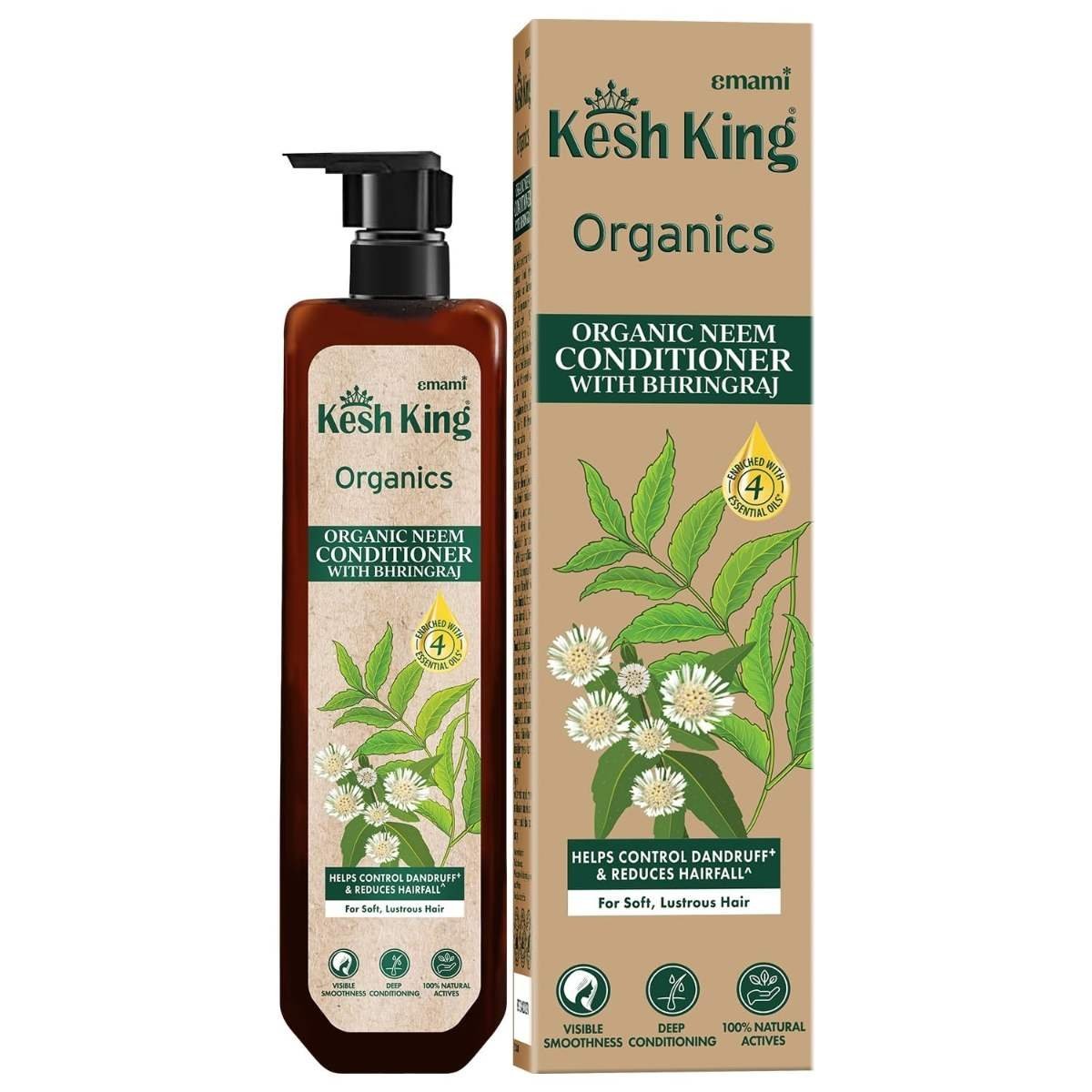 uk71xvm4-SbxL-1-1.jpg Kesh King Organics Anti Dandruff Conditioner with Organic Neem & Bhringraj, Reduces Hairfall & Revitalizes Scalp for Visibly Soft & Smooth Hair, 200ml - Fast UK Delivery - Image 1