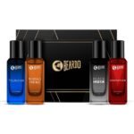 Beardo Perfumes Giftset For Men (Pack of 4 x 20ml) Whisky Smoke, Godfather, Tsunami and Black Musk | Long Lasting Perfume Musk & Woody Fresh Fragrance | Valentines day gift for husband | Gift for boyfriend | Gift for Men| Anniversay gift | Couple gift - Fast UK Delivery