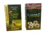 KORAKUNDAH Organic Green Tea 25 Dip Bags | Organic Camomile Decaf Green Tea 25 Dip Bags | Pack of 2 | Total 50 Dip Bags | India's Finest Organic Green Tea | Chamraj Nilgiri Tea - Fast UK Delivery
