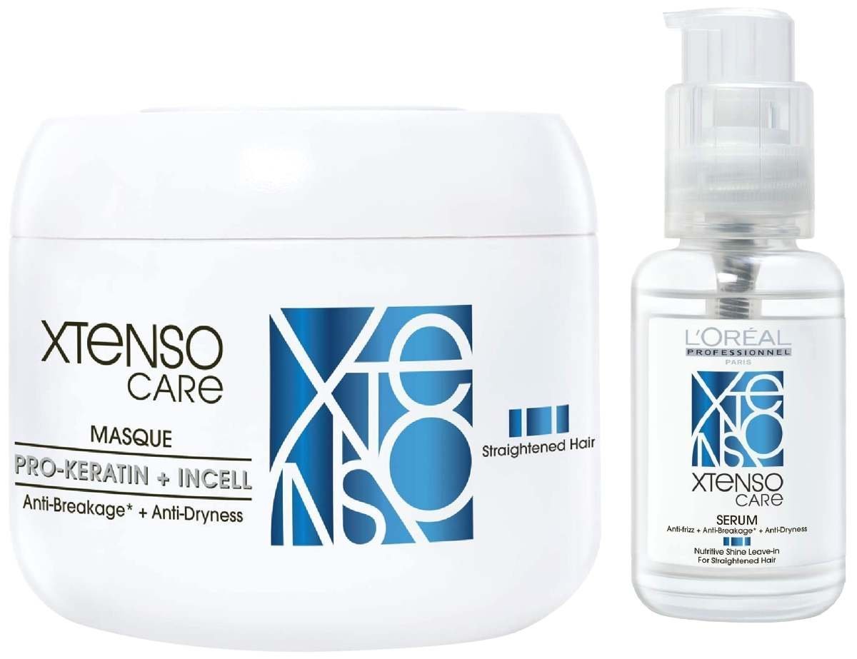 uk71ybwj2GThL-1-1.jpg L'OREAL PROFESSIONNEL PARIS Xtenso Care Masque 196 Gm, For Straightened Hair & Xtenso Care Serum 50 Ml, For Straightened Hair - Fast UK Delivery - Image 1