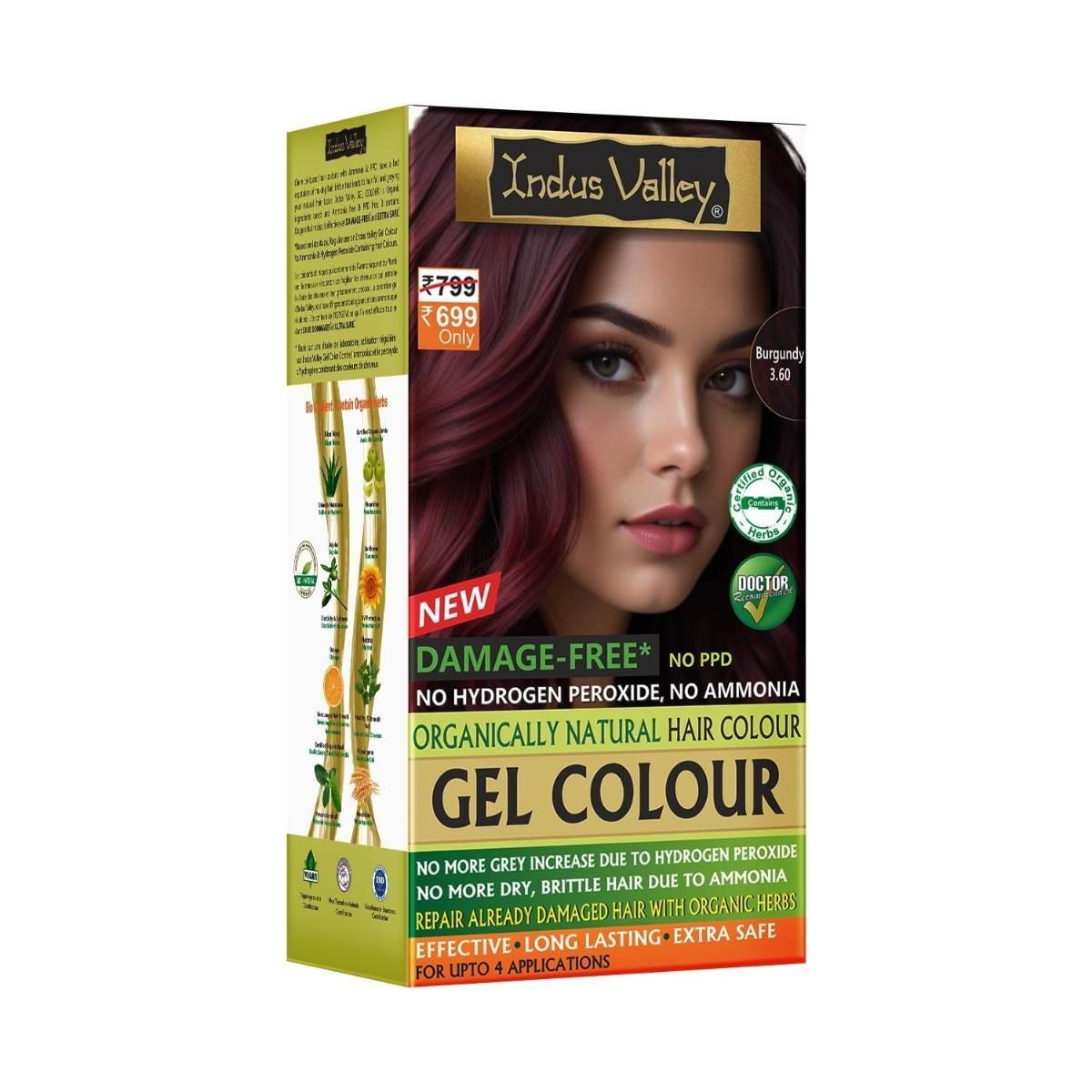 uk71yl4FYziaL-1-1.jpg INDUS VALLEY Damage Free Natural Gel Hair Colour for Women | Ammonia & PPD Free Organic Hair Colour with 100% Grey Coverage, Long Lasting Conditioning Hair Color | Burgundy 3.6-220 ml - Fast UK Delivery - Image 1