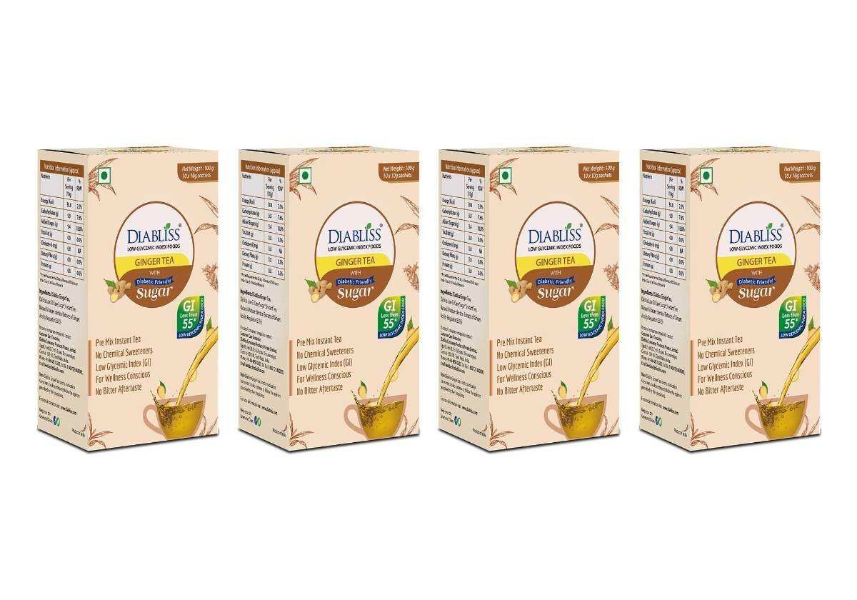 uk71yu4IDsKTL-1-1.jpg DiaBliss Herbal Diabetic Friendly Herbal Ginger Tea 10 Grams Sachet Box - Combo Pack - 4 No's - Image 1