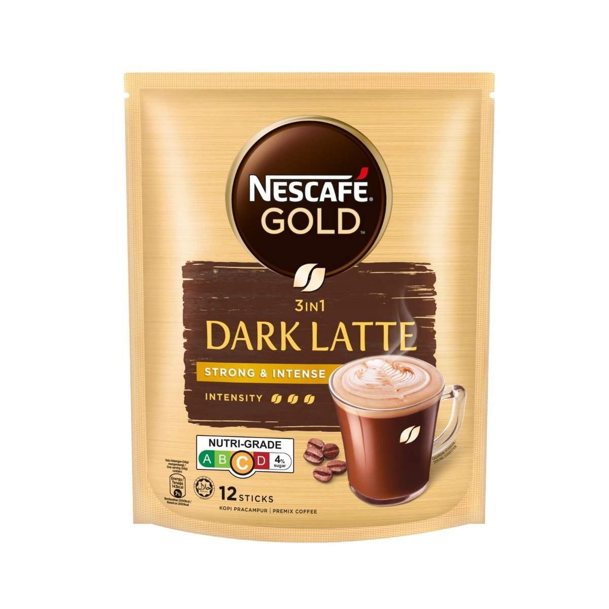 uk71zDI54636L-1.jpg Nescafe Gold Dark Latte Coffee 12 x 34g 400g - Fast UK Delivery - Image 1