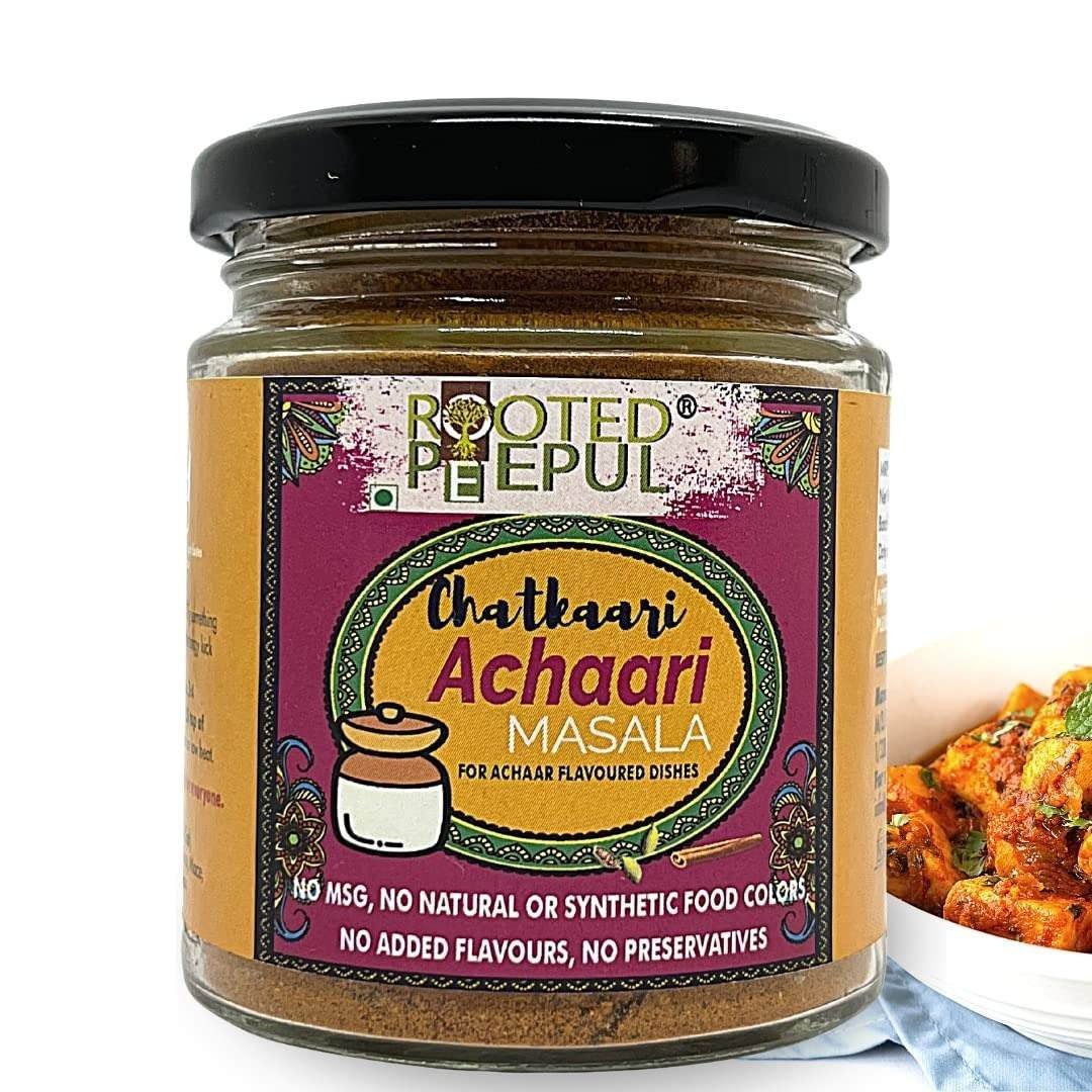 uk71zJXcjhLeL-1-1.jpg Rooted Peepul Chatkaari Achari Masala | No Preservatives, 100% Pure| 75 gm - Fast UK Delivery - Image 1
