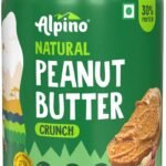 Alpino Natural Peanut Butter Crunch 1 KG | Unsweetened | 30% High Protein| Made with 100% Roasted Peanuts | No Added Sugar or Salt | No Hydrogenated Oils | Non GMO | Gluten Free | Vegan - Fast UK Delivery