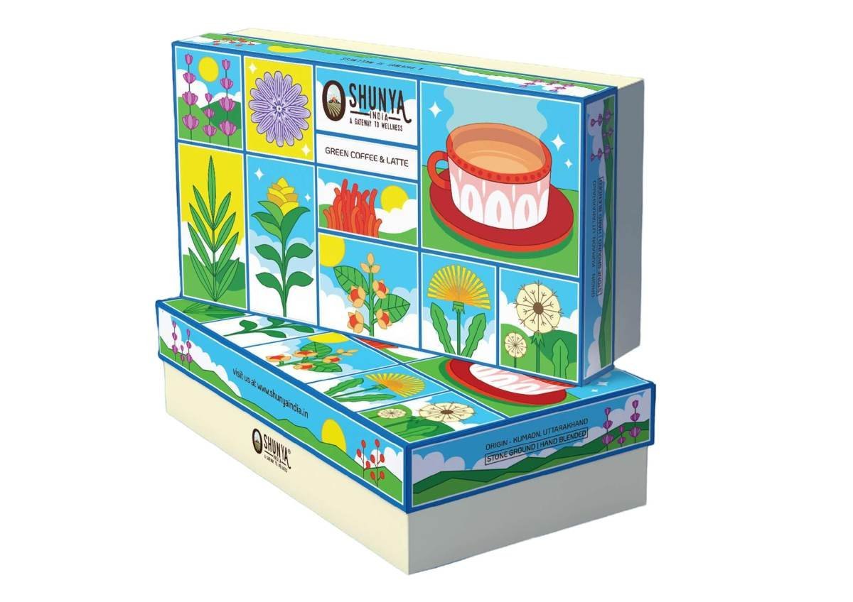 uk71zX0YmWYL-1.jpg Shunya India Green Coffee & Latte Gift Box | Green Coffee Collection, 60 gm and Turmeric Latte Collection 45 Gm | Gift Set for Wellness & Relaxation - Fast UK Delivery - Image 1