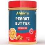 Abbie's Peanut Butter Crunchy 1Kg | 26g Protein Per 100g | 100% Vegan | Zero Trans Fat | Zero Cholesterol | Good Source of Energy | Highly Nutritious | - Fast UK Delivery