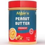 Abbie's Peanut Butter Crunchy 1Kg | 26g Protein Per 100g | 100% Vegan | Zero Trans Fat | Zero Cholesterol | Good Source of Energy | Highly Nutritious | - Fast UK Delivery