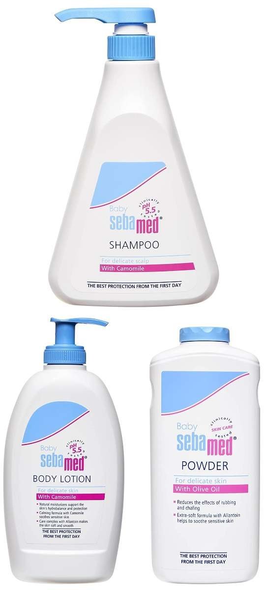 uk71zxTHvRJxL-1-1.jpg Sebamed Baby Body Lotion 400 ml & Allantoin| Dermatalogically tested| Sensitive skin & Baby Shampoo 500ml|Ph 5.5| Camomile|Natural moisturisers & Baby Powder 400g - Fast UK Delivery - Image 1