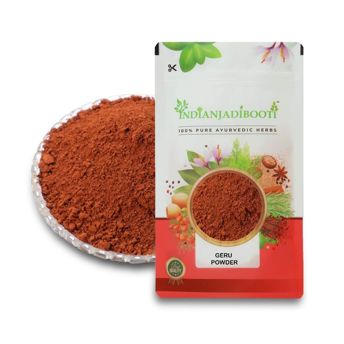 uk81-FSVIfftL-1-1.jpg IndianJadiBooti Geru Powder - Red Ochre Powder, 100 Grams - Image 1