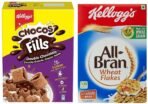 Kellogg's Chocos Fills | Double Chocolaty |Multigrain | High in Protein and B Vitamin| 0% Maida & All Bran Wheat Flakes, 440g - Fast UK Delivery