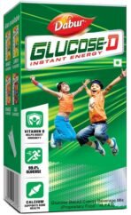 Dabur Glucose-D Juicy & Tasty - 1 kg Powder (Carton) | Instant Energy Recharge with 99.4% Glucose | Vitamin D Boosts Immunity | Calcium Supports Bone Health - Fast UK Delivery