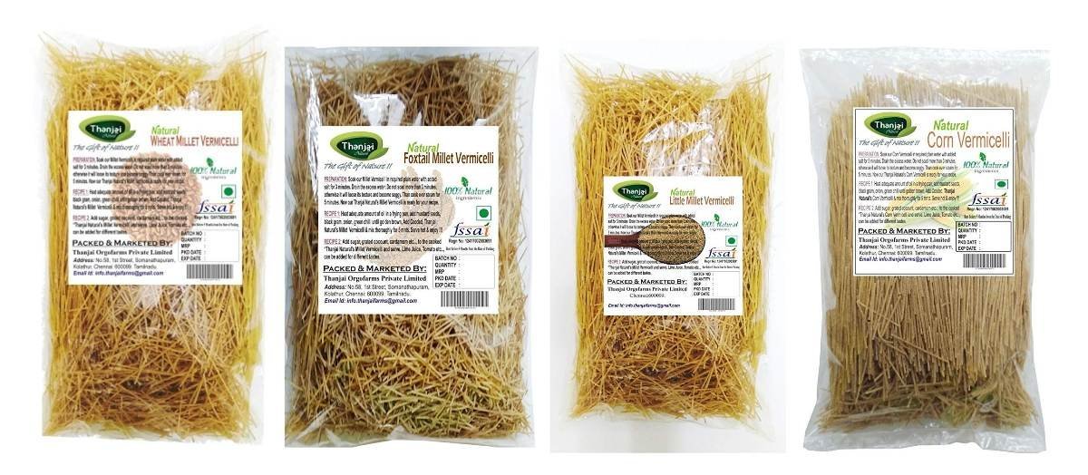 uk813ZEu2L3HL-1.jpg Thanjai Natural 4 Varieties Vermicelli/Semiya, 800 G (Corn Millet, Foxtail Millet, Little Millet, Wheat Millet) - Natural - Fast UK Delivery - Image 1