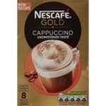 Nescafe Gold Cappuccino Unsweetened Taste, 8 Mugs - 113.6g (8x14.2g) - Fast UK Delivery