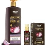WOW Skin Science Onion Black Seed Hair Oil 50 ml & Onion Oil Shampoo 1 Litre With Red Onion Seed Oil Extract 50 ml - Fast UK Delivery