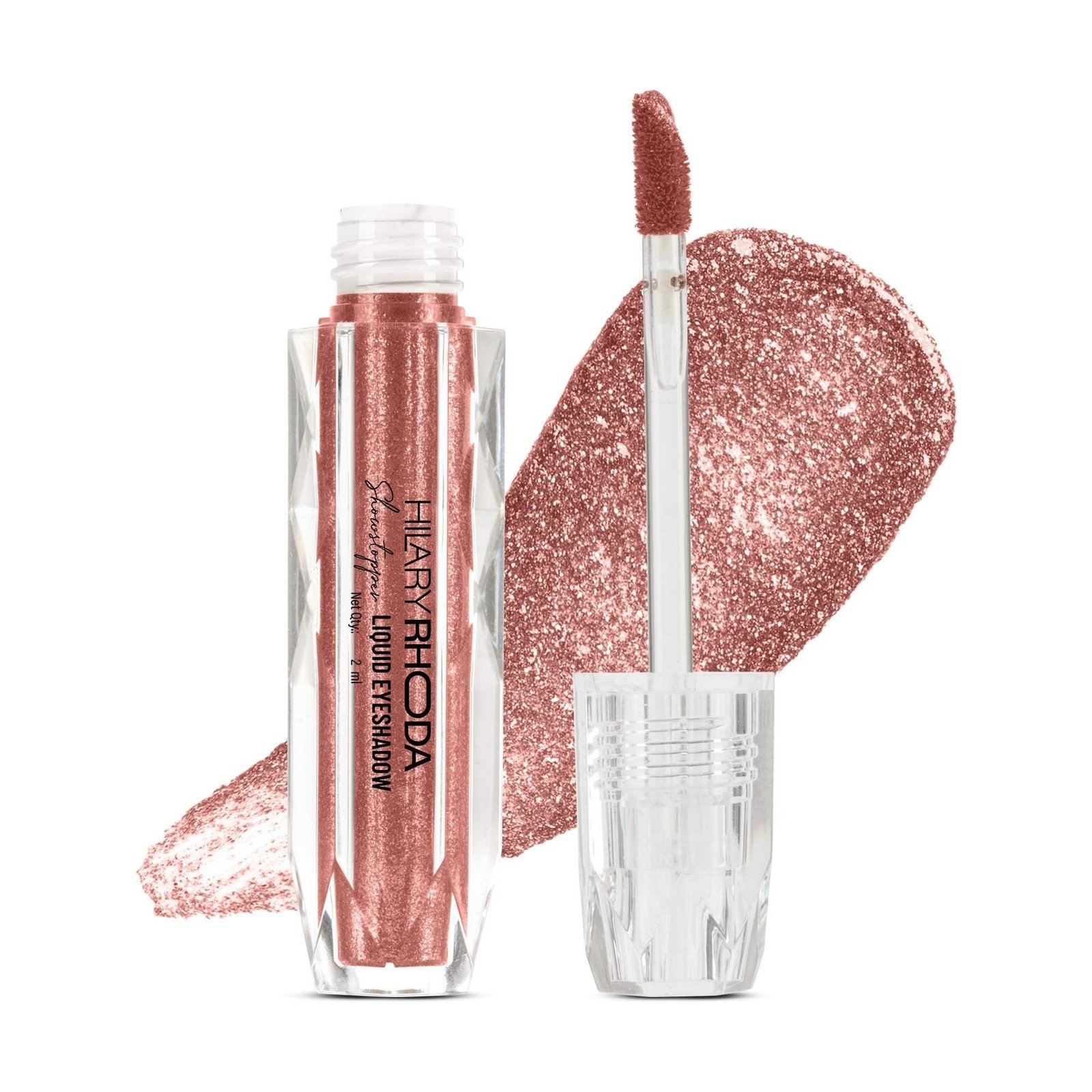 uk814mpm2U2bL-1-1.jpg Hilary Rhoda Showstopper Liquid Eyeshadow | Gel-Based Formula | Shimmer Finish | Highly Pigmented | Blends Easily | Create Versatile Looks | 2ml (Rose Gold - Shade 03) - Fast UK Delivery - Image 1