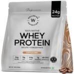 Wellbeing Nutrition Whey Protein Isolate + Concentrate (Cappuccino) | 24g Protein, 12g EAA, 5.8g BCAA | Clinically Proven 2x Muscle Protein Synthesis| 4B CFU Probiotics & Digestive Enzymes | 1kg