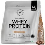 Wellbeing Nutrition Whey Protein Isolate + Concentrate (Cappuccino) | 24g Protein, 12g EAA, 5.8g BCAA | Clinically Proven 2x Muscle Protein Synthesis| 4B CFU Probiotics & Digestive Enzymes | 1kg