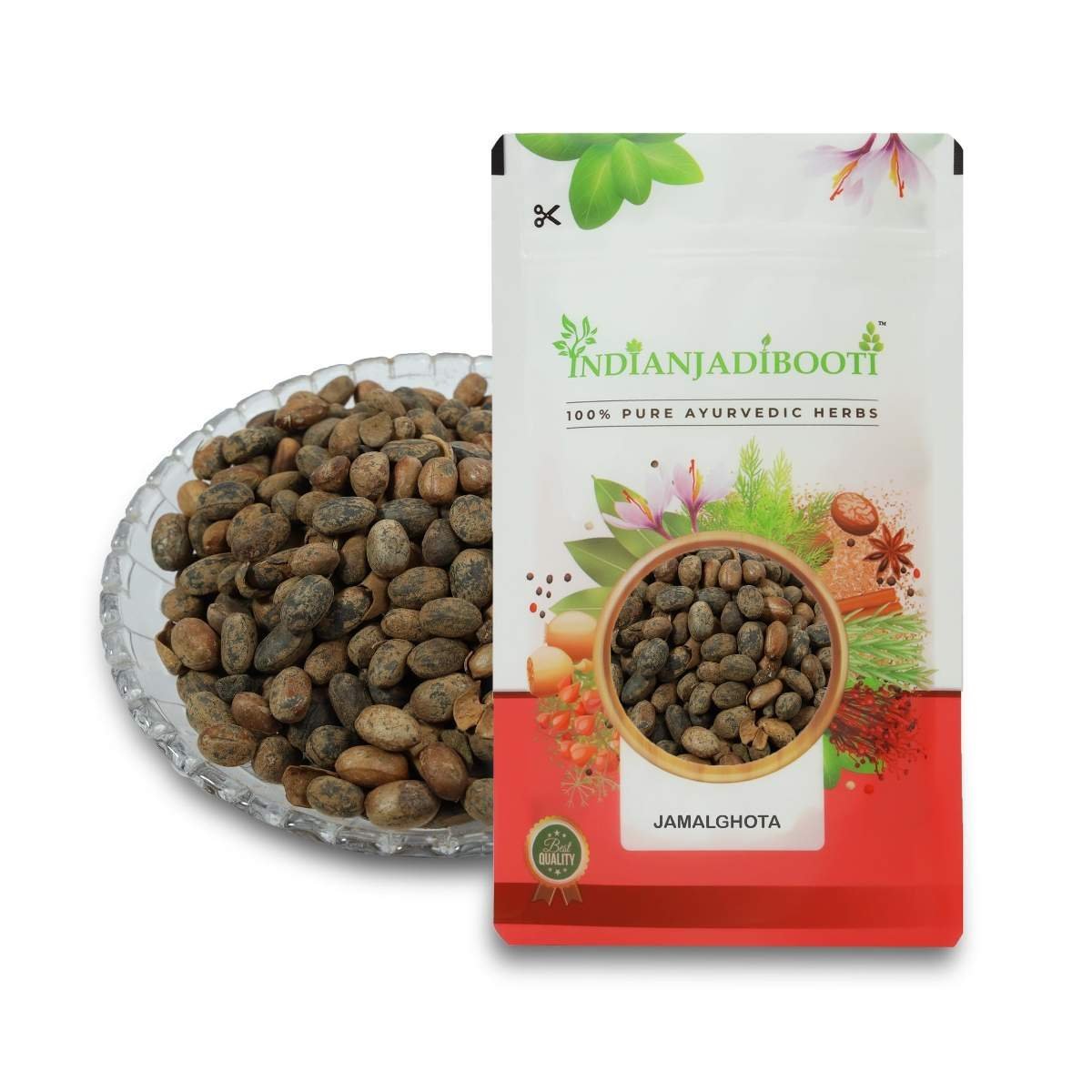 uk8160xQ6iHCL-1-1.jpg IndianJadiBooti Jamalghota Beej - Jamalghota Seeds - Croton Seeds - Croton Tiglium (20 Grams) - Image 1