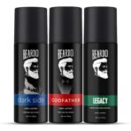 Beardo Perfume Deo Spray - GODFATHER, LEGACY & DARK SIDE Deodorant for Men (150ml x 3) | Spicy, Woody, Fresh Notes Body Spray | Long Lasting Deo for Men | Christmas gift for men | Gift For Friends | Gift for Men - Fast UK Delivery