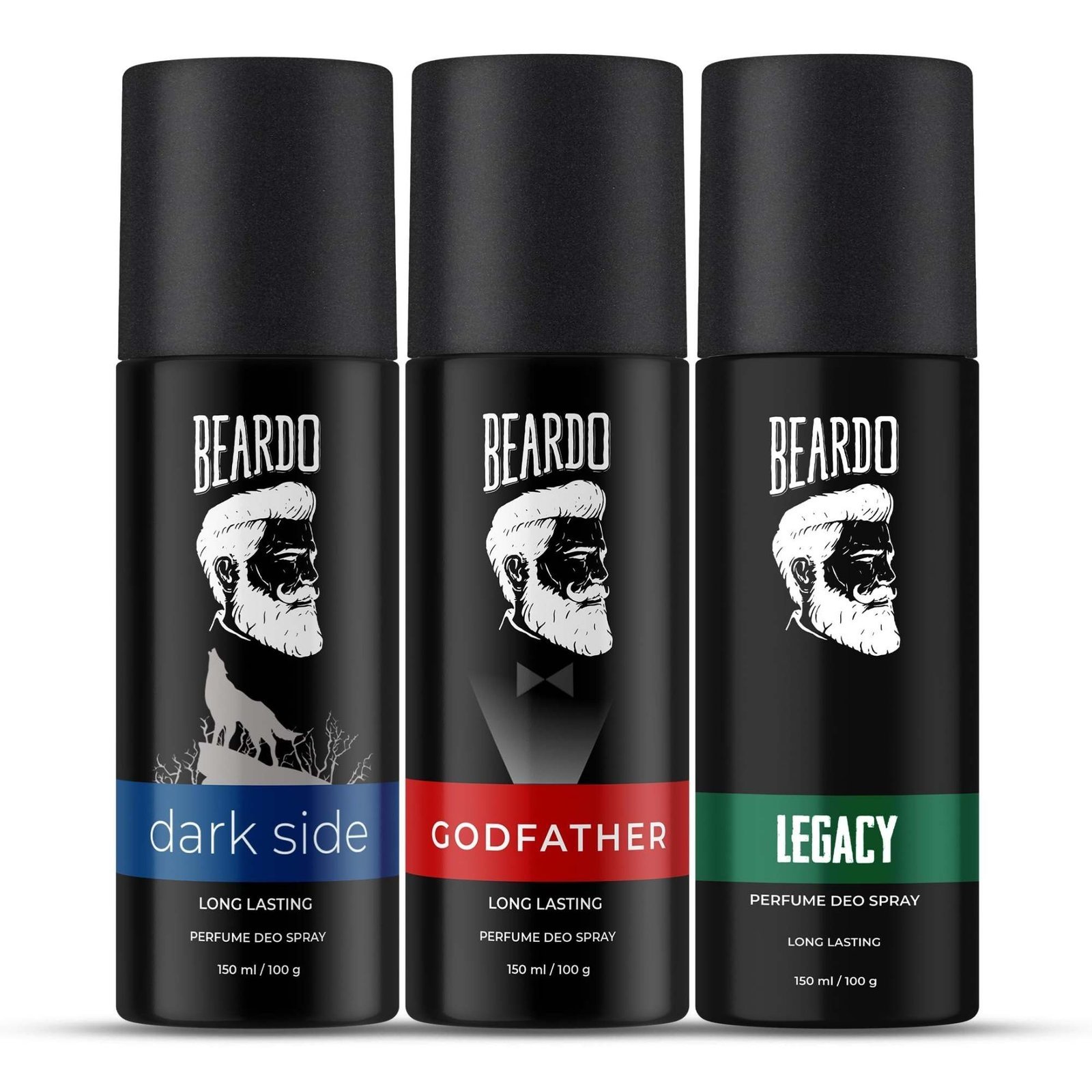 uk816criLuyPL-1-1.jpg Beardo Perfume Deo Spray - GODFATHER, LEGACY & DARK SIDE Deodorant for Men (150ml x 3) | Spicy, Woody, Fresh Notes Body Spray | Long Lasting Deo for Men | Christmas gift for men | Gift For Friends | Gift for Men - Fast UK Delivery - Image 1