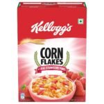 Kellogg's Corn Flakes with Real Strawberry Pure | High in Iron, Vitamins B1, B2, B3, B6, C | Corn Flakes, Breakfast Cereal | Naturally Cholestrol Free , 300g / 345g (Weight May Vary) - Fast UK Delivery