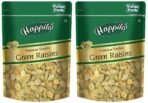 Happilo Premium Seedless Fresh Green Raisins Kishmish Nutritious Rich In Iron Value Pack 500Gram(Pack Of 2) - Fast UK Delivery