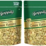 Happilo Premium Seedless Fresh Green Raisins Kishmish Nutritious Rich In Iron Value Pack 500Gram(Pack Of 2) - Fast UK Delivery