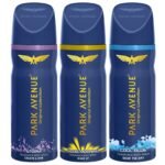 Park Avenue Male Strom, Good Morning & Cool Blue Fragrance Spray Super Saver Pack,3 Count - Fast UK Delivery