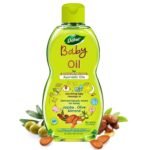 Dabur Baby Oil: Non - Sticky Baby Massage Oil with No Harmful Chemicals | Contains Jojoba, Olives & Almonds | Hypoallergenic & Dermatologically Tested with No Paraben & Phthalates - 200 ml - Fast UK Delivery