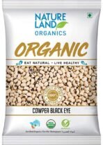 Natureland Organics Cowpea Black Eye / Lobia 500 Gm - Organic Healthy Pulses - Fast UK Delivery