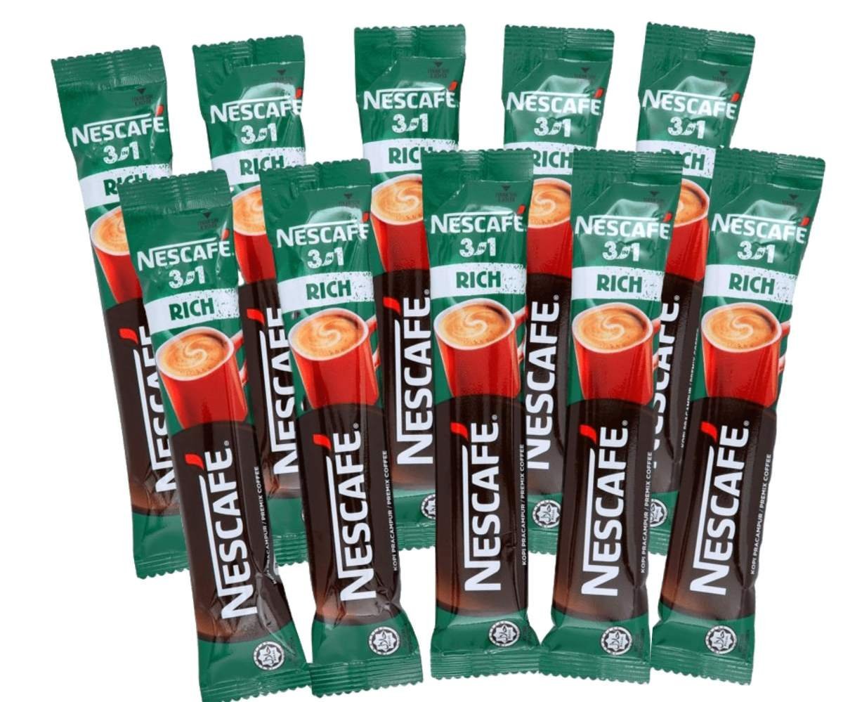 uk819LwR618bL-1.jpg Nescafe 3In1 Rich Stronger Taste Than Original Premix Coffee Serve In Cold Or Hot 10 Sticks 18 Grams Each (Imported) - Bag - Fast UK Delivery - Image 1