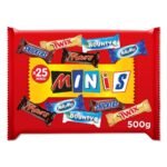 Mars Minis Assorted Chocolate Bar Pouch, 500 Gram, Orange & White - Fast UK Delivery