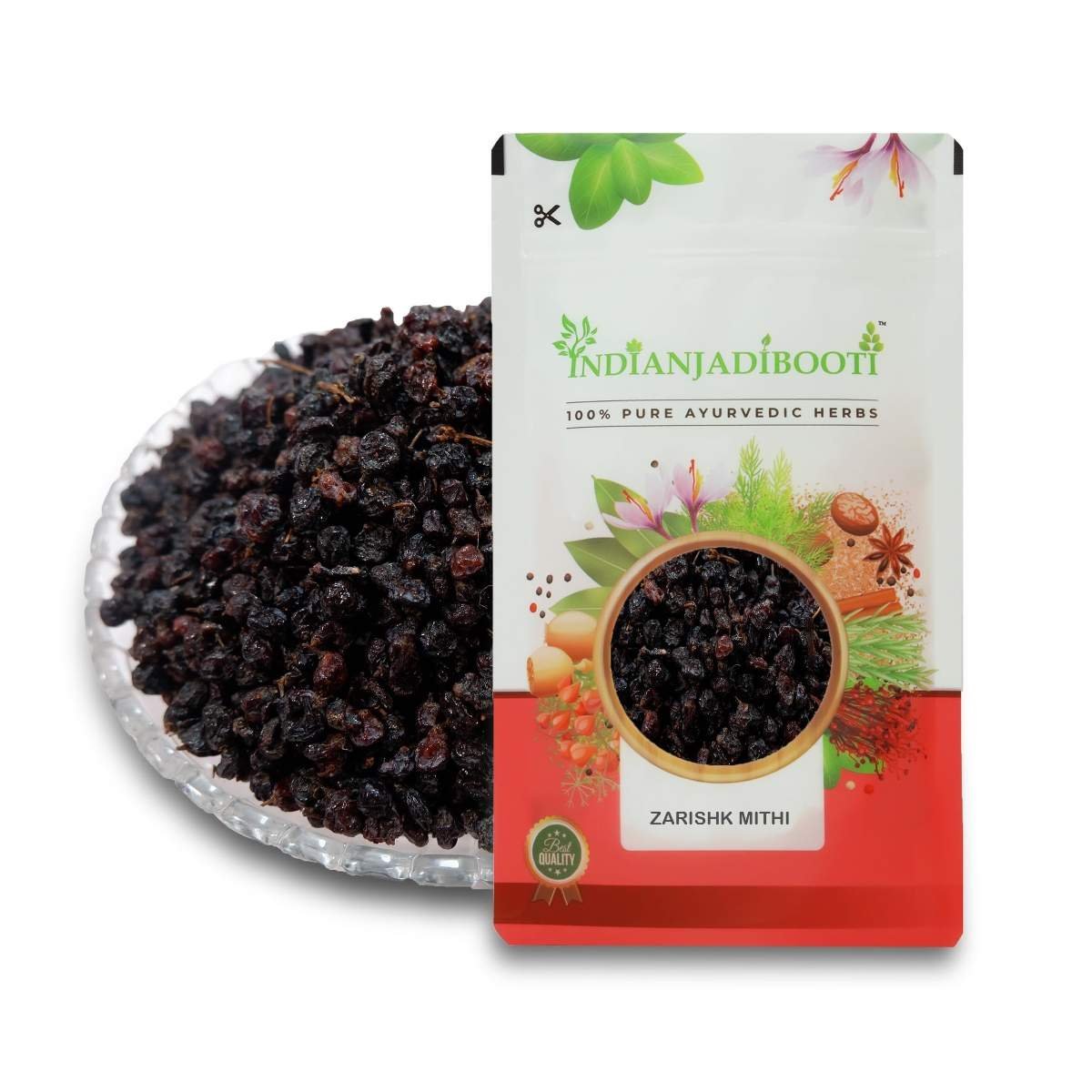 uk81Ad2Uz-vNL-1-1.jpg IndianJadiBooti Jarishk Meethi - Zarishk Mithi | Dried Barberry | Berberis aristata | Dried Berberry | Dried Persian Zereshk Berries | 100 Grams - Image 1