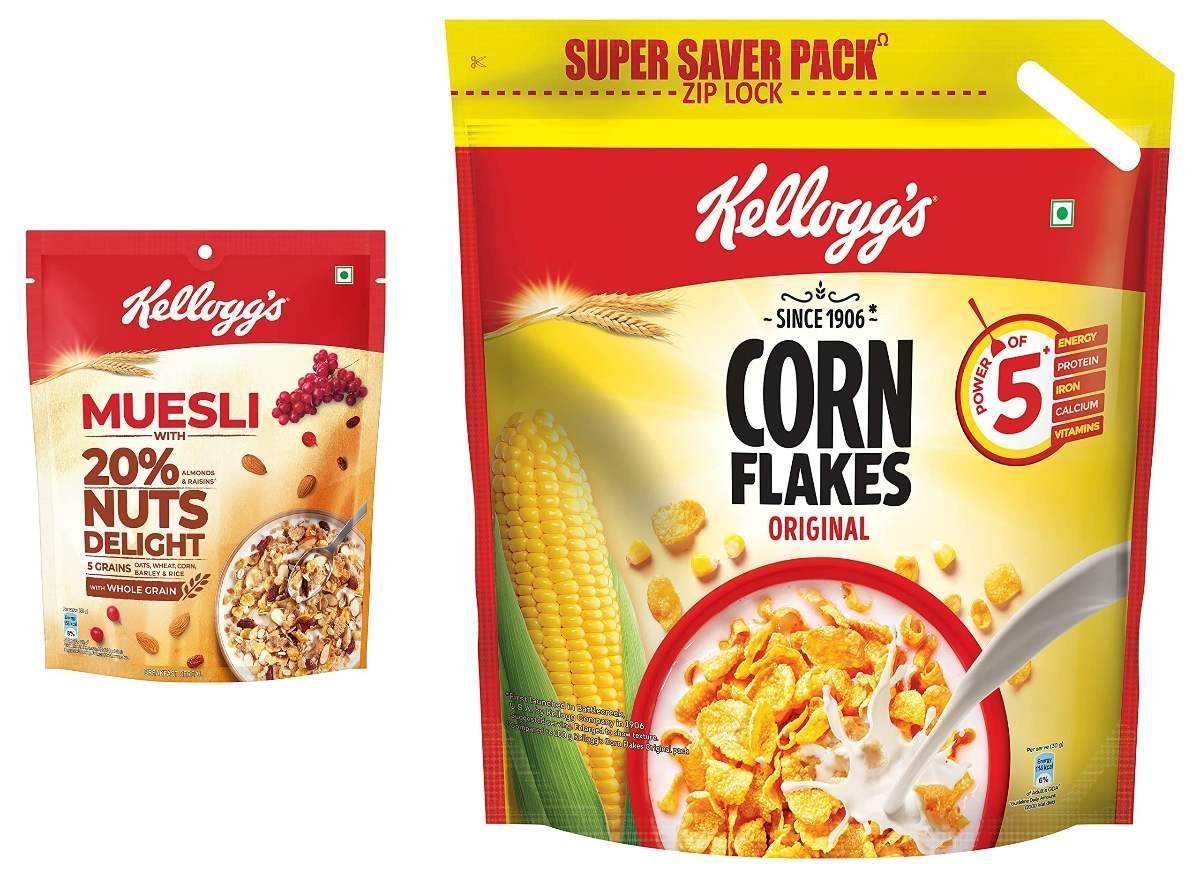 uk81AvufKMu9L-1-1.jpg Kellogg's Muesli Nut Delight 240 Gm and Kellogg's Corn Flakes Original 1.2 kg Pack - Fast UK Delivery - Image 1