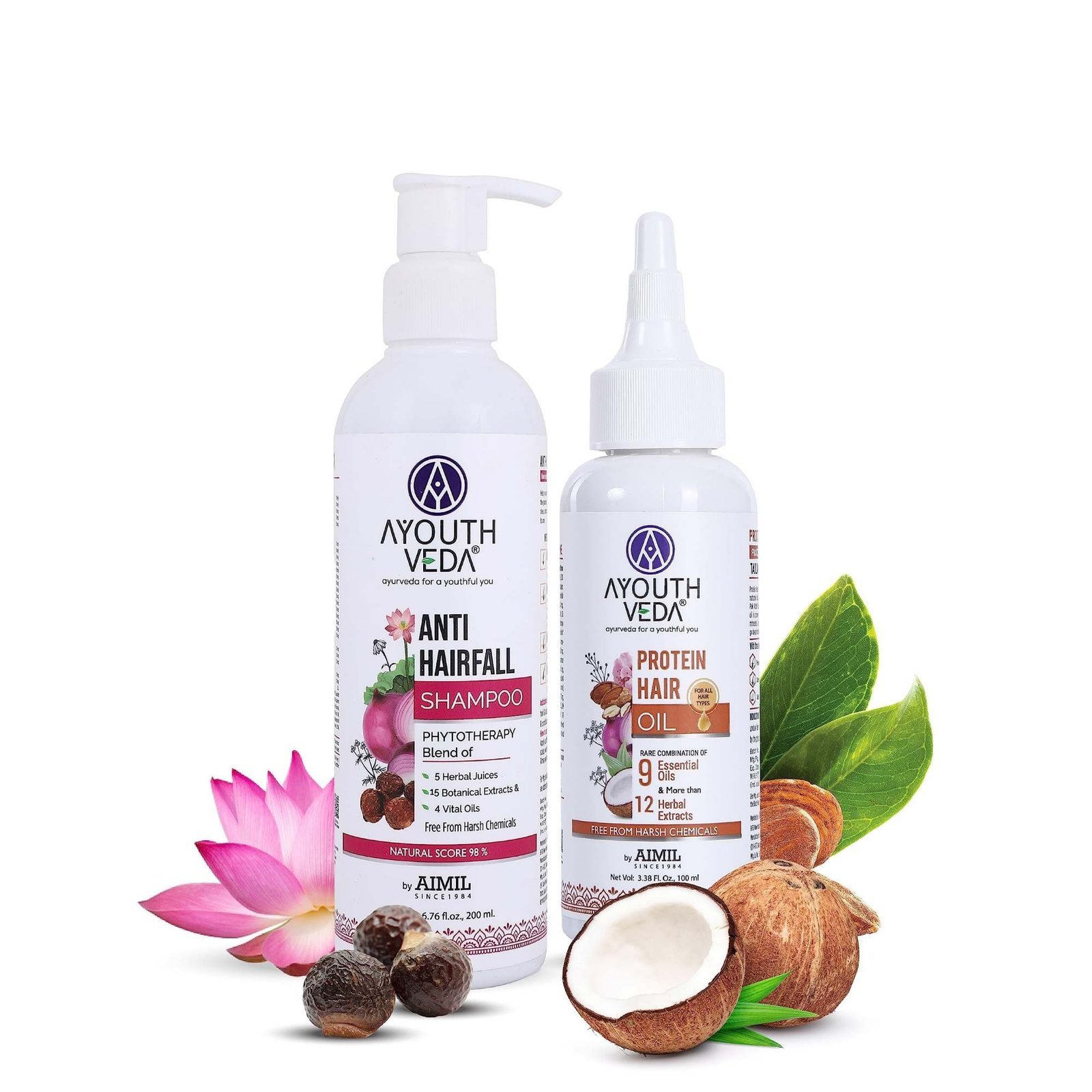 uk81AxE1h6OEL-1-1.jpg Ayouthveda Anti-hairfall Shampoo 200ml & Protein Hair Oil 100ml Combo Pack for Healthy Hair Growth & Deep Nourishment | Fights Dandruff Control Hair Breakage & Hair Fall | Blend of Essential Oil & Herbal Extracts - Fast UK Delivery - Image 1