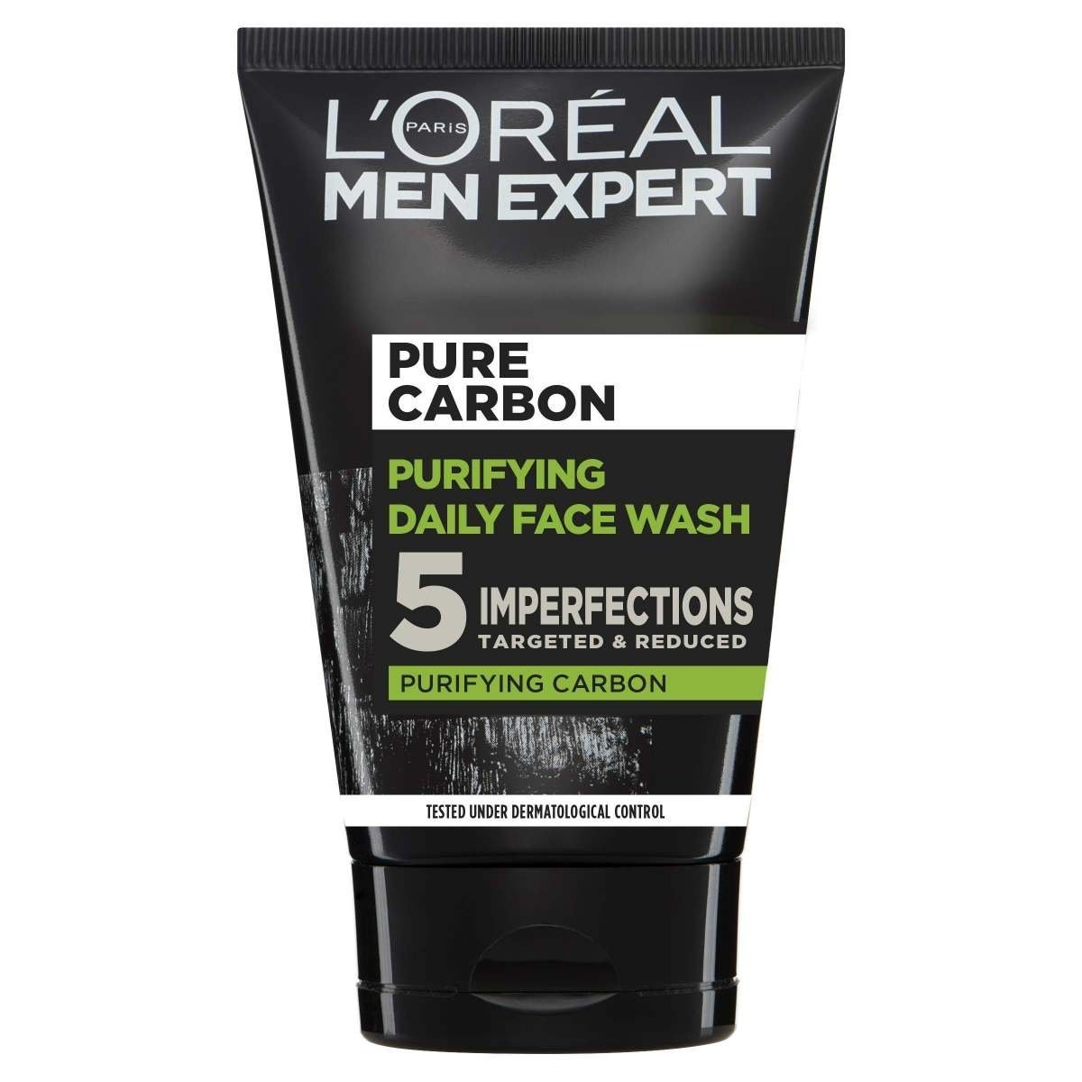 uk81B-p1a5dL-1.jpg L'Oreal Paris PROFESSIONAL PARIS Men Expert, Pure Charcoal Purifying Daily Face Wash for Men - 100ml - Fast UK Delivery - Image 1