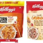 Kellogg's Combo, Kellogg's Corn Flakes Real Almond and Honey, 1 kg and Kellogg's Crunchy Granola Honey, Almonds, Strawberries & Pumpkin Seeds, 450 g - Fast UK Delivery