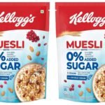 Kellogg's Muesli 0% Added Sugar 500g | 20% Almonds & Raisins | 5 Grains, High in Vitamins B1, B2, B3, B6, Folate, Source of Protein and Fibre | Breakfast Cereal (Pack of 2) - Fast UK Delivery