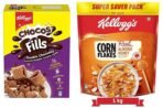 Kellogg's Chocos Fills Double Chocolaty, Multigrain, Protein B Vitamins, 0% Maida 250g + Corn Flakes Real Almond Honey, Breakfast Cereals, Iron & Vitamin B1,B2,B3,B6 & C, Naturally Cholesterol Free1kg - Fast UK Delivery