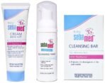 Sebamed Baby Cleansing Bar 150g & Soap Free bar| For Delicate skin & Baby Cream Extra Soft 50m|Ph 5.5| ECARF Approved & Clear Face Foam 50ml|PH 5.5|Acne, pimples & blackheads - Fast UK Delivery