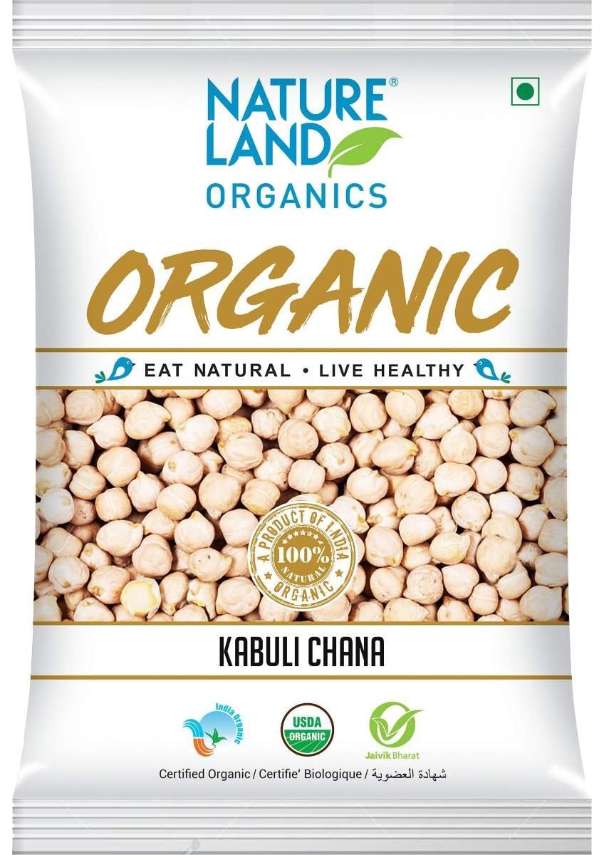uk81DU35hrt-L-1.jpg Natureland Organics Kabuli Chana/White Chana/Chole 500 Gm - Organic Healthy Chana - Fast UK Delivery - Image 1