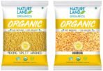Natureland Organics Moong Dal Yellow/Split Washed 500 Gm - Organic Healthy Pulses & Natureland Organics Arhar/Toor Dal 500 Gm - Organic Healthy Pulses - Fast UK Delivery