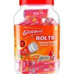 Glucovita Orange Bolts Jar, Energy Candy, 360Grams(Pack 20 Tubes) - Fast UK Delivery