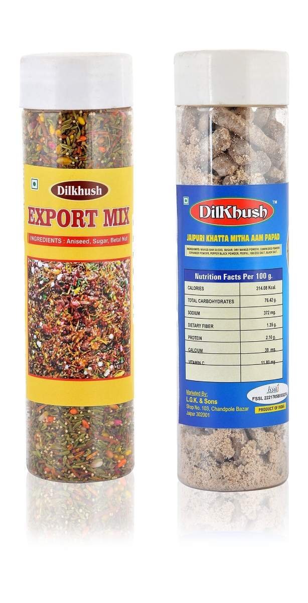 uk81EJAHT4hFL-1-1.jpg Dilkhush Combo of Jaipuri Aam Papad and Export Mix, 400 Grams, Pack of 2 - Fast UK Delivery - Image 1