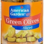 American Garden Green Olives - Sliced, 450g Bottle - Fast UK Delivery