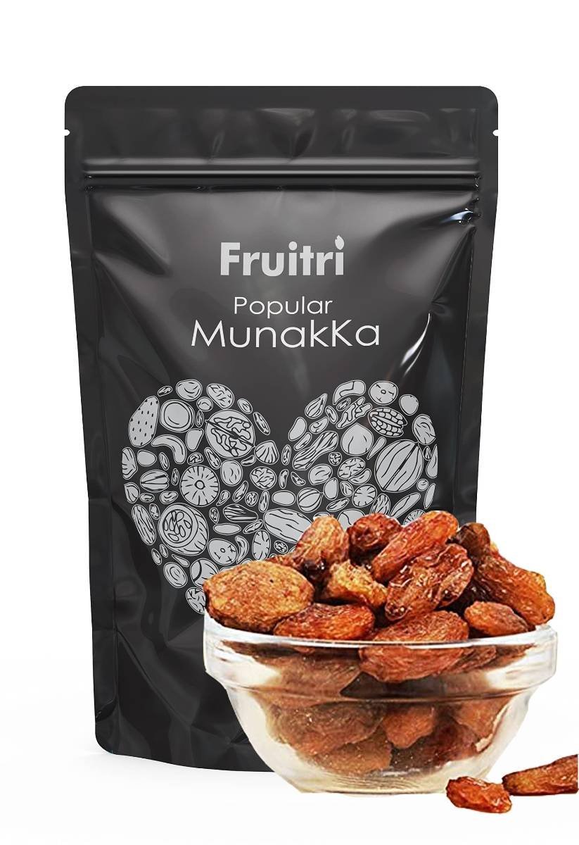 uk81GeXyjrgRL-1-1.jpg Fruitri Popular Raisins With Seeds, Munakka Dry Fruit, 1Kg, Fresh - Fast UK Delivery - Image 1