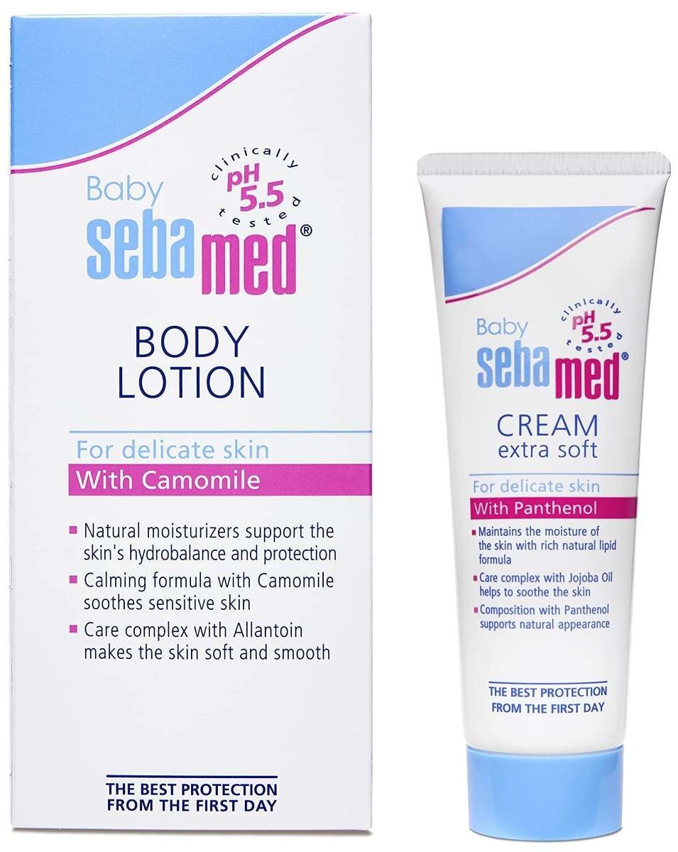 uk81HBybFwyL-1.jpg Sebamed Baby Lotion, 100Ml And Sebamed Baby Cream Extra Soft, 50Ml - Fast UK Delivery - Image 1