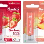Himalaya Peach Shine Lip Care & Herbals Strawberry Shine Lip Care Combo, Pack Of 1, Multicolor - Fast UK Delivery